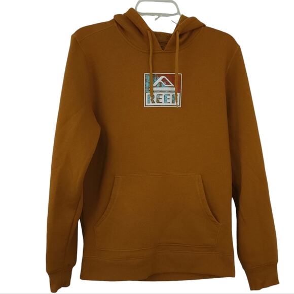 Reef Sweatshirt Hoodie Men Size Small, Mustard Yellow - Picture 1 of 3